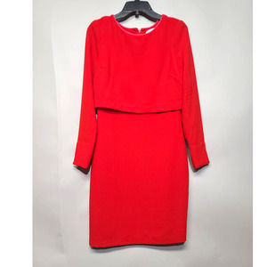 Badgley Mischka Red Long Sleeve Dress